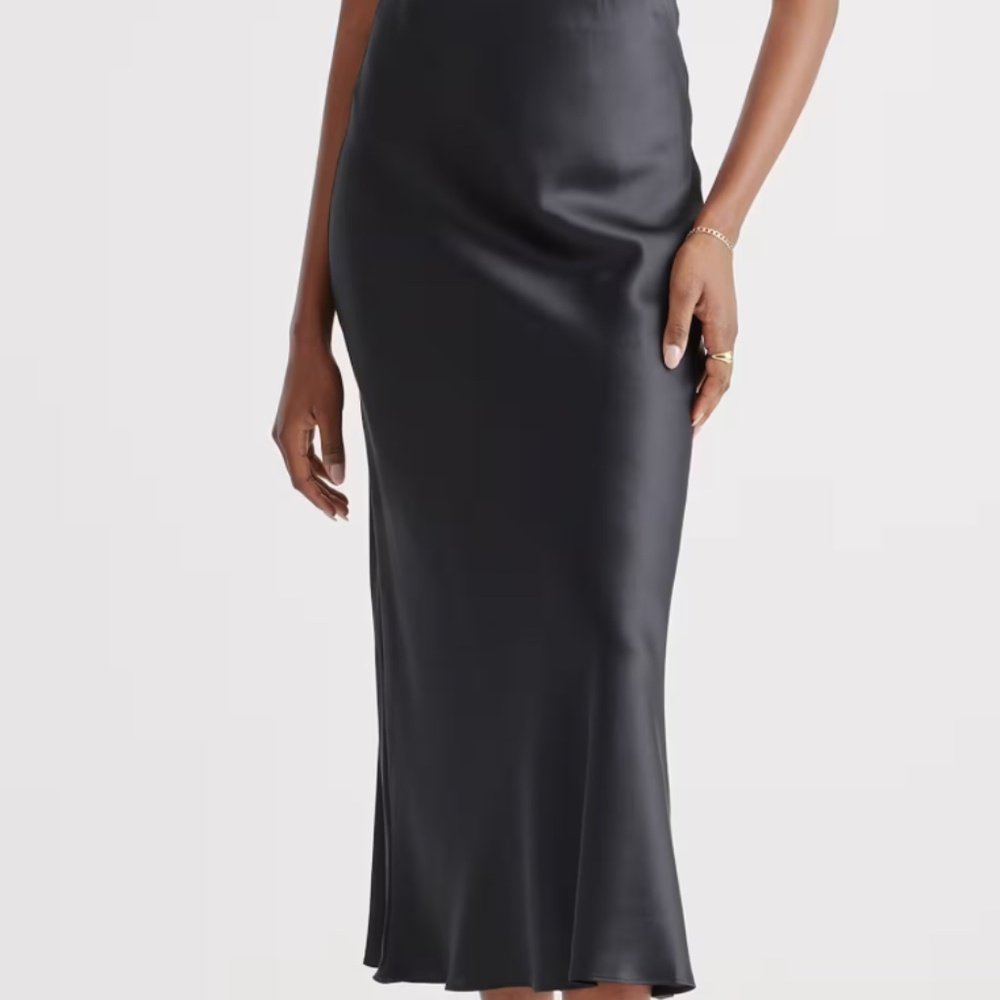 Quince 100% Washable Silk Maxi Skirt - Black - NWT